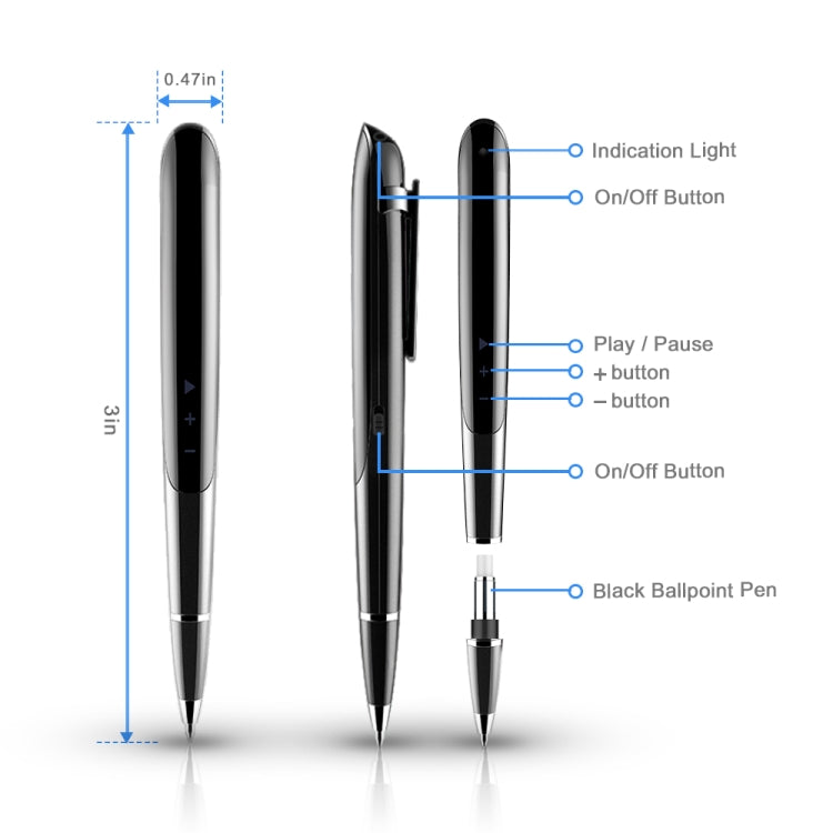 Q9 AI Intelligent High-definition Noise Reduction Conference Recording Pen Voice Control Recorder, Capacity:32GB(Black) - Security by buy2fix | Online Shopping UK | buy2fix