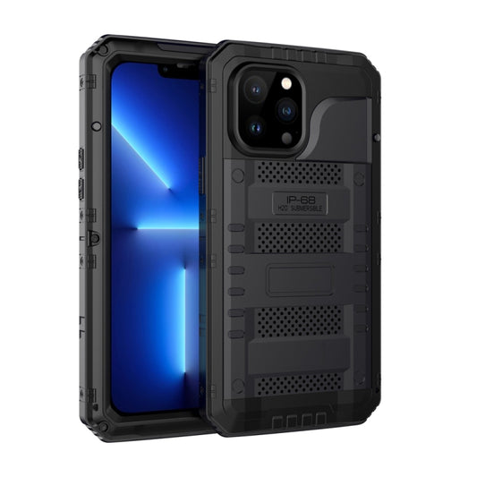 For iPhone 13 Pro Max Shockproof Waterproof Dustproof Metal + Silicone Phone Case with Screen Protector (Black) - iPhone 13 Pro Max Cases by buy2fix | Online Shopping UK | buy2fix