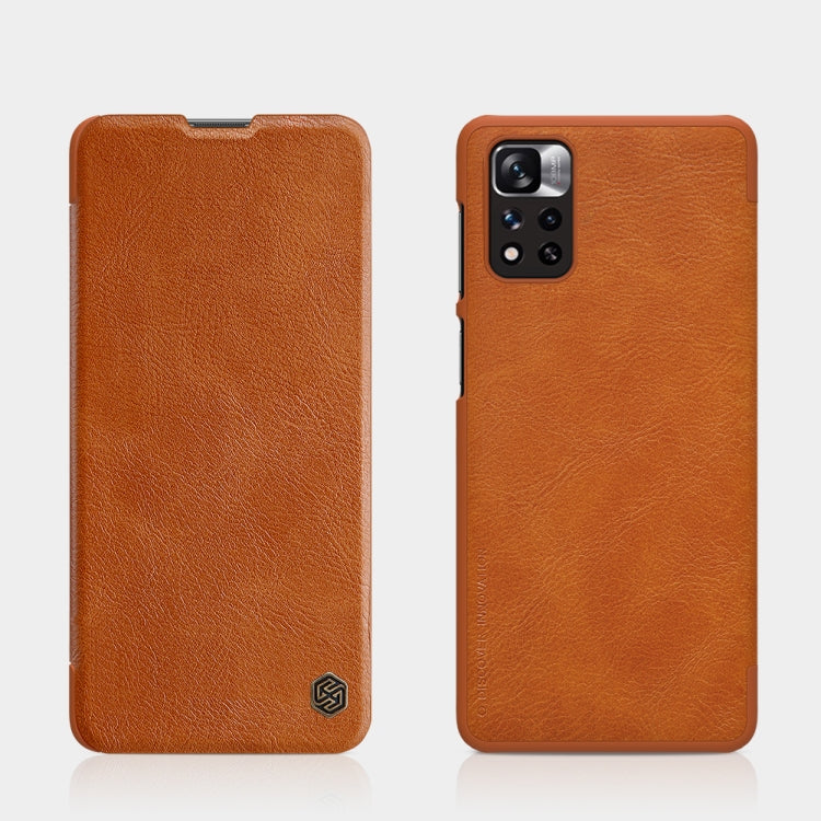 For Xiaomi Redmi Note 11 Pro China / 11 Pro+ Global / Mi 11i / 11i  5G NILLKIN QIN Series Crazy Horse Texture Leather Case(Brown) - Xiaomi Cases by NILLKIN | Online Shopping UK | buy2fix