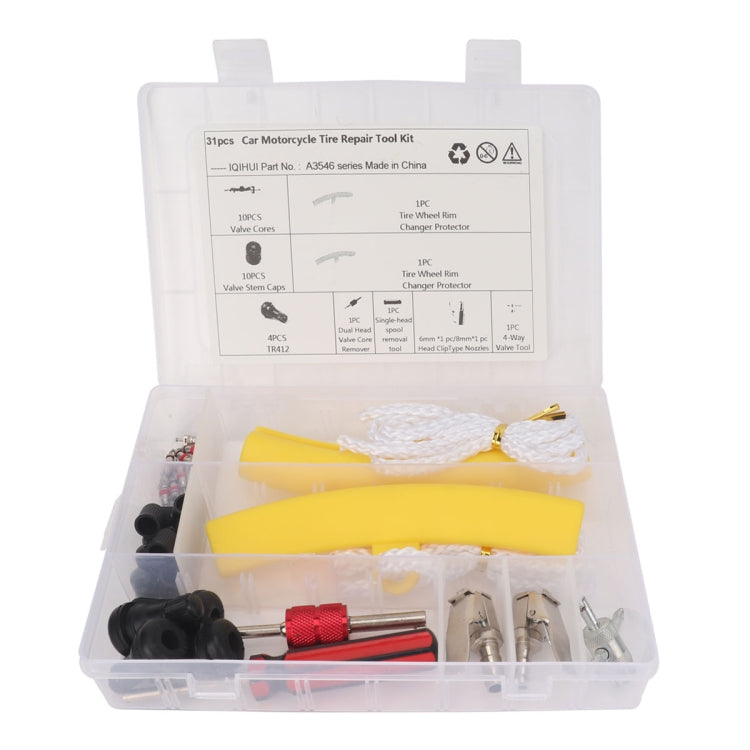 A3546 31 in 1 Car Tire Repair Tool Kit with Yellow Protective Cover - In Car by buy2fix | Online Shopping UK | buy2fix