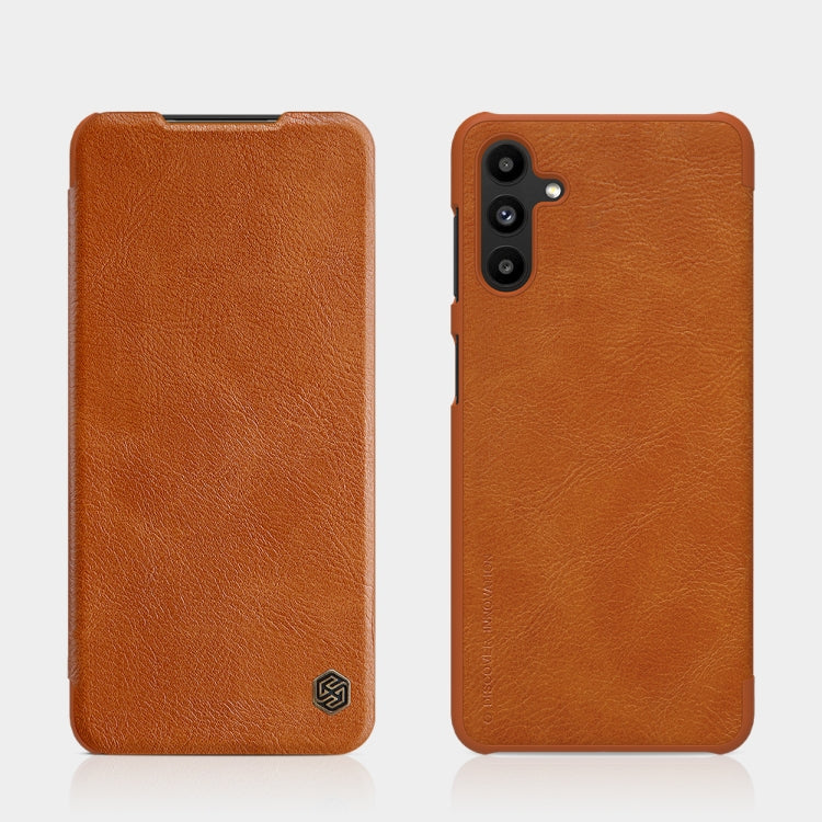 For Samsung Galaxy A13 5G NILLKIN QIN Series Crazy Horse Texture Leather Phone Case(Brown) - Galaxy Phone Cases by NILLKIN | Online Shopping UK | buy2fix