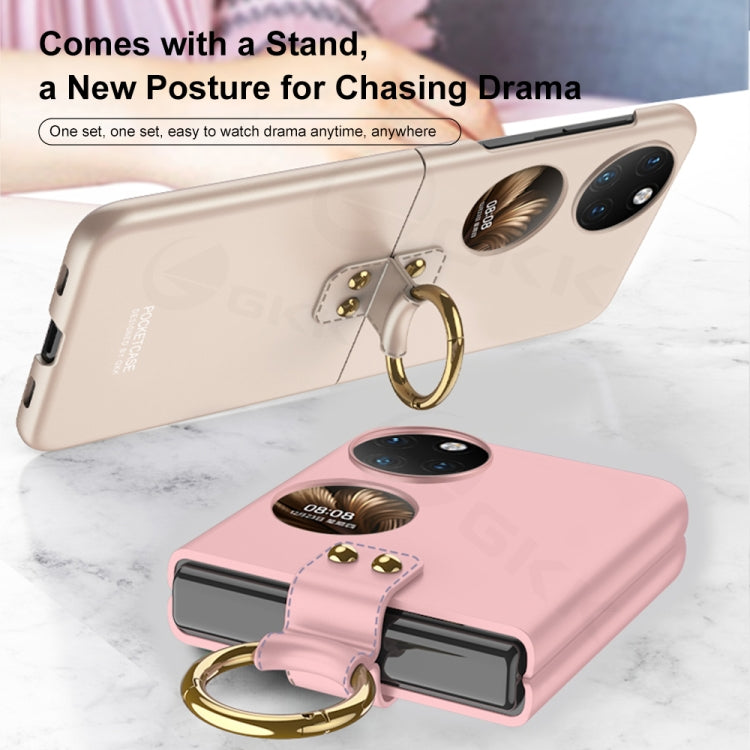 For Huawei P50 Pocket GKK Ultra-thin Full Coverage Phone Case with Ring(Purple) - Huawei Cases by GKK | Online Shopping UK | buy2fix