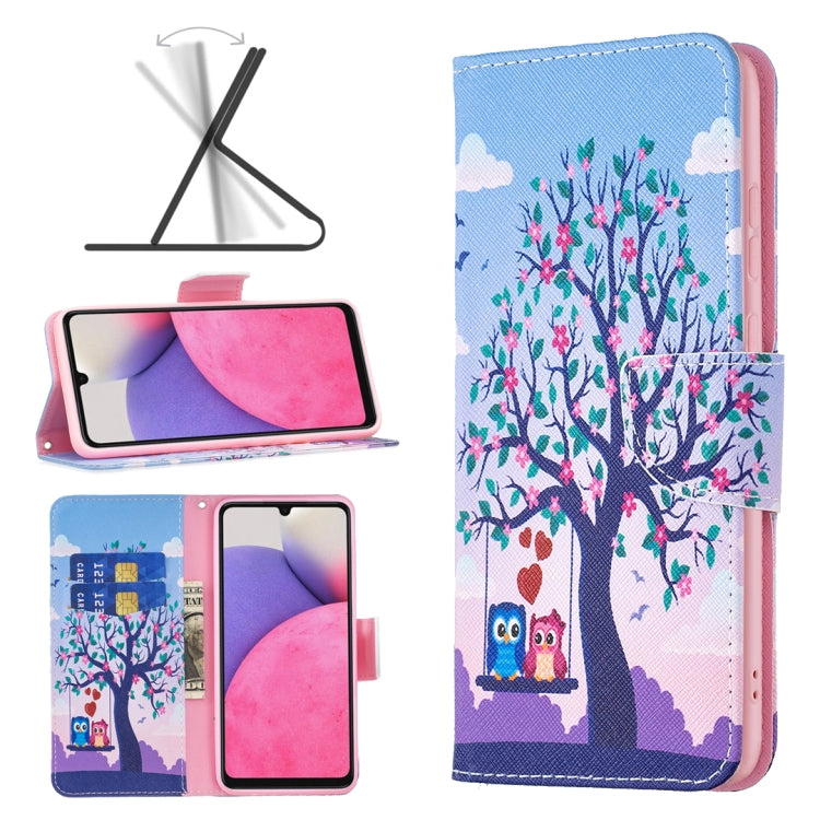 For Samsung Galaxy A33 5G Colored Drawing Leather Phone Case(Owl) - Samsung Accessories by buy2fix | Online Shopping UK | buy2fix