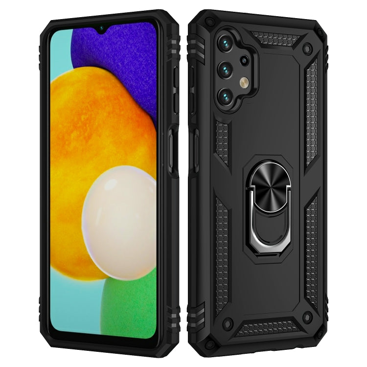 For Samsung Galaxy A13 4G Shockproof TPU + PC Phone Case with Holder(Black) - Galaxy Phone Cases by buy2fix | Online Shopping UK | buy2fix