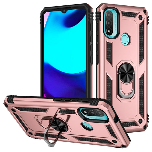 For Motorola Moto E20 / E30 / E40 Shockproof TPU + PC Holder Phone Case(Rose Gold) - Motorola Cases by buy2fix | Online Shopping UK | buy2fix