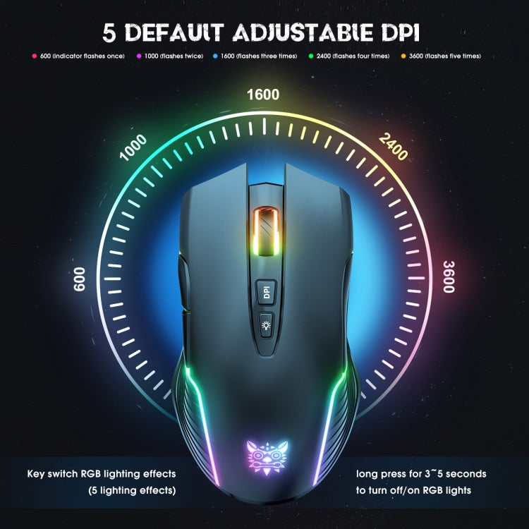 ONIKUMA CW905 2.4G RGB Lighting Wireless Mouse(Black) - Computer & Networking by ONIKUMA | Online Shopping UK | buy2fix