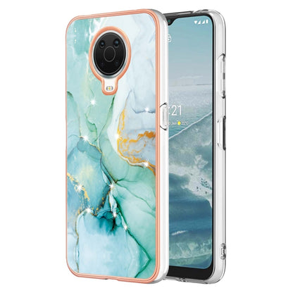 For Nokia G20 / G10 Electroplating Marble Pattern Dual-side IMD TPU Phone Case(Green 003) - Mobile Accessories by buy2fix | Online Shopping UK | buy2fix