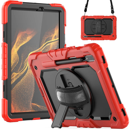 For Samsung Galaxy Tab S8 11 inch SM-X700 Silicone + PC Tablet Case(Red+Black) - Galaxy Tab S8 Cases by buy2fix | Online Shopping UK | buy2fix