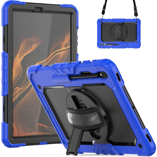 For Samsung Galaxy Tab S8+ 12.4 inch SM-X800 Silicone + PC Tablet Case(Dark Blue+Black) - Galaxy Tab S8+ Cases by buy2fix | Online Shopping UK | buy2fix