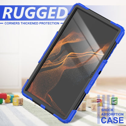 For Samsung Galaxy Tab S8 Ultra 14.6 inch SM-X900 Silicone + PC Tablet Case(Dark Blue+Black) - Galaxy Tab S8 Ultra Cases by buy2fix | Online Shopping UK | buy2fix