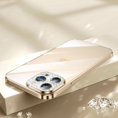 For iPhone 12 SULADA Diamond Lens Protector Plated Frosted Case(Gold) - iPhone 12 / 12 Pro Cases by SULADA | Online Shopping UK | buy2fix