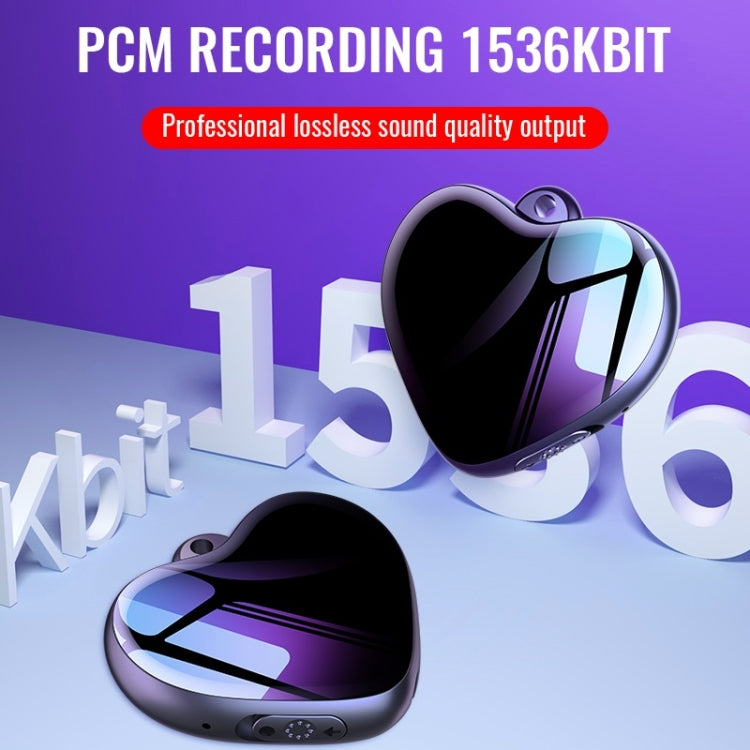 Q66 Heart Pendant Smart HD Noise Reduction Voice Control Recording Pen, Capacity:8GB - Security by buy2fix | Online Shopping UK | buy2fix