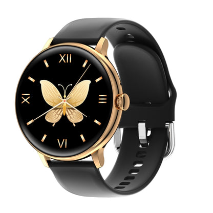 Q71 Pro 1.28 inch TFT Screen Silicone Strap Smart Watch, Support Bluetooth Call / Menstrual Cycle Reminder(Black Gold) - Smart Wear by buy2fix | Online Shopping UK | buy2fix