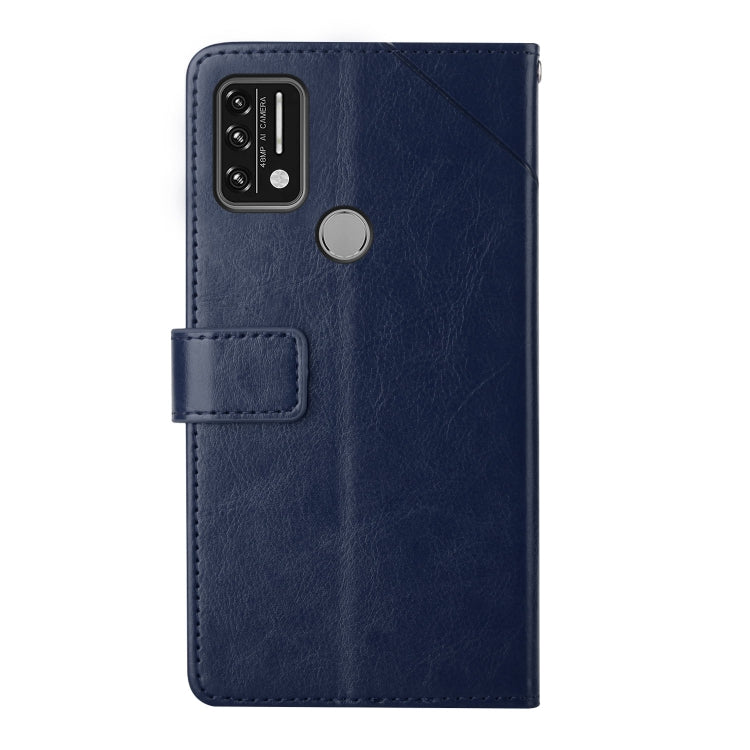 For UMIDIGI A9 Y Stitching Horizontal Flip Leather Phone Case(Blue) - More Brand by buy2fix | Online Shopping UK | buy2fix