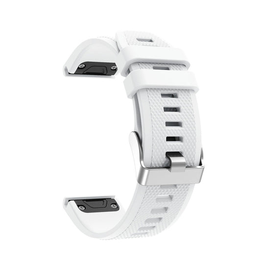 For Garmin Fenix 5 Silicone Watch Band(White) - Smart Wear by buy2fix | Online Shopping UK | buy2fix