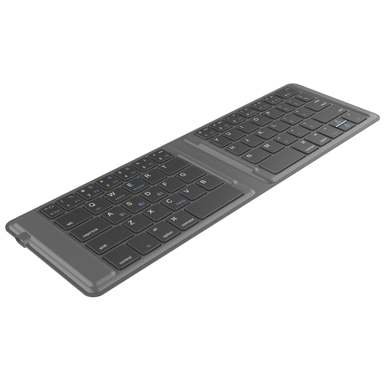 G2104 Leather Foldable Bluetooth Keyboard(Grey) - Wireless Keyboard by buy2fix | Online Shopping UK | buy2fix