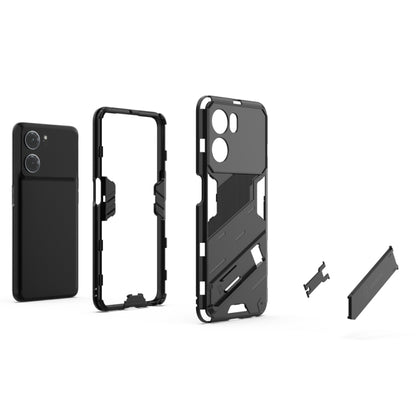 For OPPO K10 5G China Punk Armor 2 in 1 PC + TPU Shockproof Phone Case with Invisible Holder(Grey) - OPPO Cases by buy2fix | Online Shopping UK | buy2fix