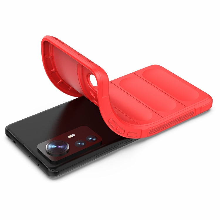 For Xiaomi 12 Pro Magic Shield TPU + Flannel Phone Case(Dark Grey) - Xiaomi Accessories by buy2fix | Online Shopping UK | buy2fix