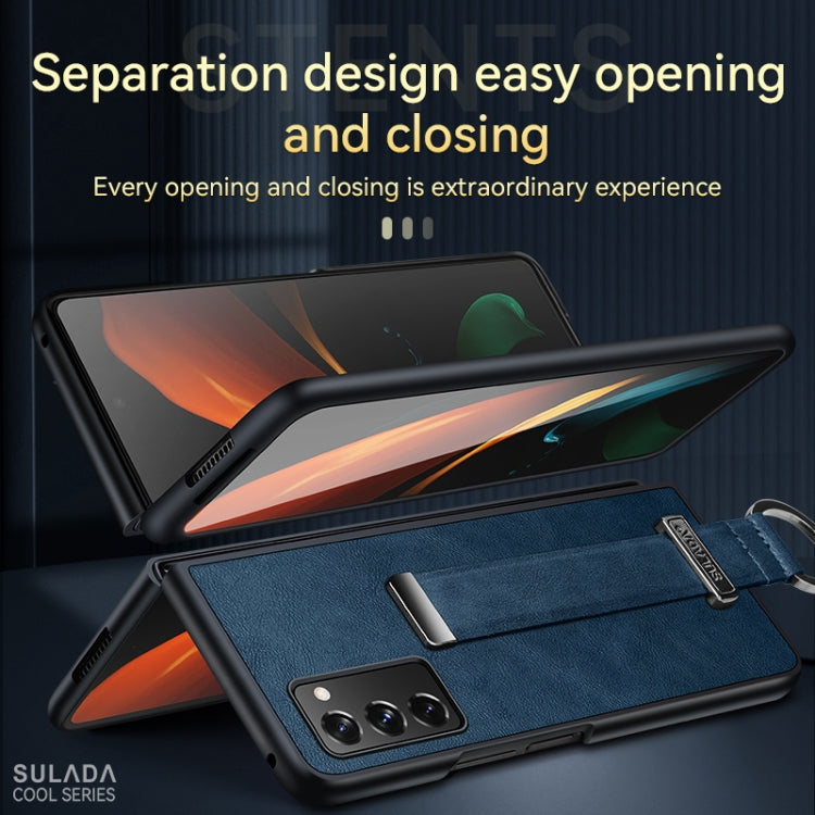 For Samsung Galaxy Z Fold2 SULADA Cool Series PC + Leather Texture Skin Feel Shockproof Phone Case(Green) - Galaxy Phone Cases by SULADA | Online Shopping UK | buy2fix