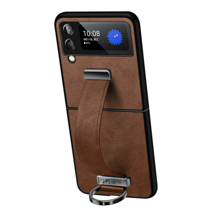 For Samsung Galaxy Z Flip3 SULADA Cool Series PC + Leather Texture Skin Feel Shockproof Phone Case(Brown) - Galaxy Phone Cases by SULADA | Online Shopping UK | buy2fix