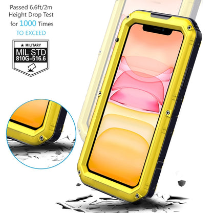 For iPhone 11 Dustproof Shockproof Waterproof Silicone + Metal Protective Case(Yellow) - iPhone 11 Cases by buy2fix | Online Shopping UK | buy2fix