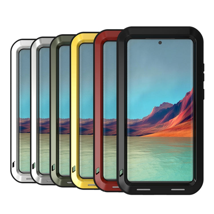 For Samsung Galaxy S22 Ultra 5G LOVE MEI Metal Shockproof Waterproof Dustproof Protective Phone Case(Yellow) - Galaxy S22 Ultra 5G Cases by LOVE MEI | Online Shopping UK | buy2fix