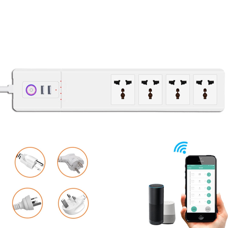 ZigBee 16A SM-SO306-M 4 Holes + 2 USB Multi-purpose Smart Power Strip(US Plug) - Consumer Electronics by buy2fix | Online Shopping UK | buy2fix