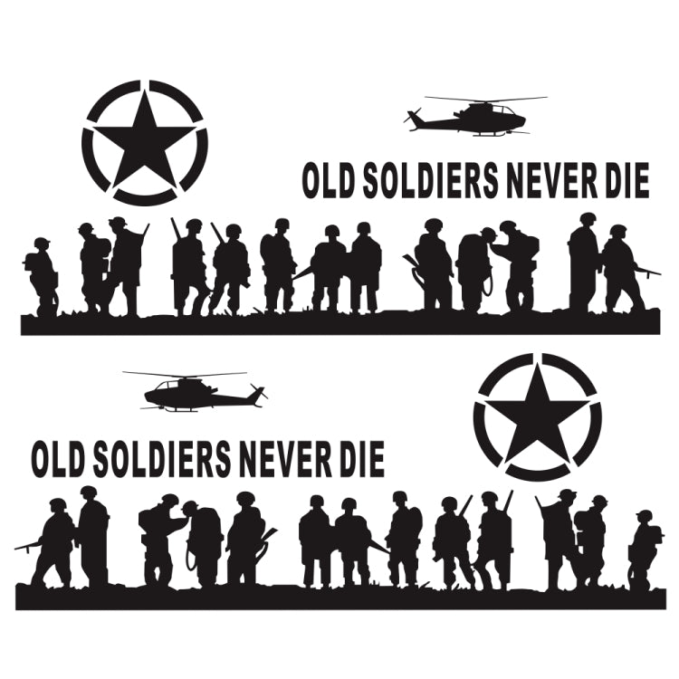 2 PCS/Set D-84 Old Soldiers Pattern Car Modified Decorative Sticker(Black) - In Car by buy2fix | Online Shopping UK | buy2fix