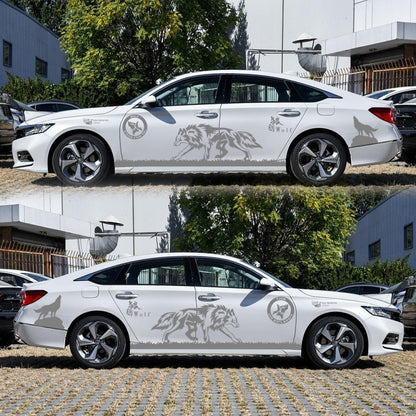 2 PCS/Set D-180 Wolf Totem Pattern Car Modified Decorative Sticker(Light Grey) - In Car by buy2fix | Online Shopping UK | buy2fix