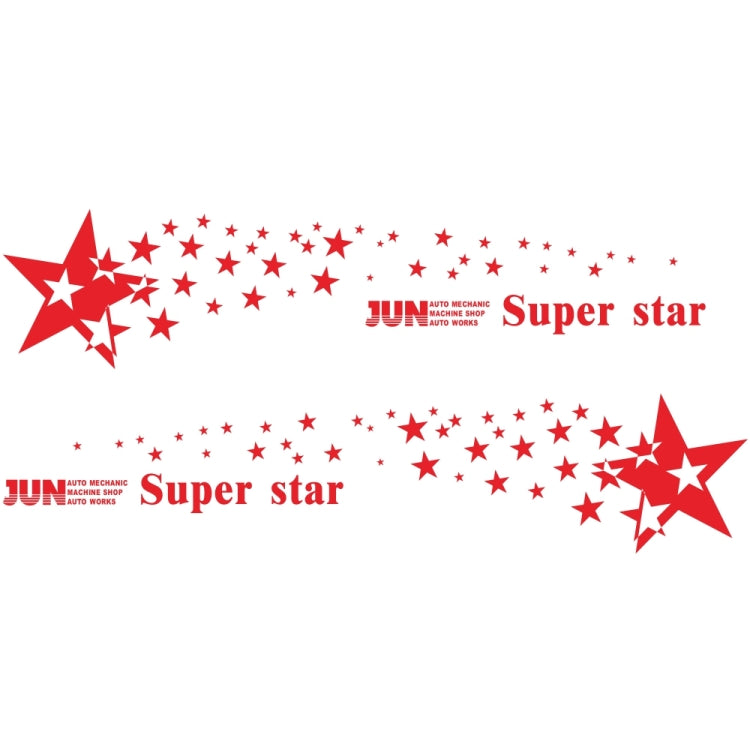 2 PCS/Set D-207 Star Pattern Car Modified Decorative Sticker(Red) - In Car by buy2fix | Online Shopping UK | buy2fix