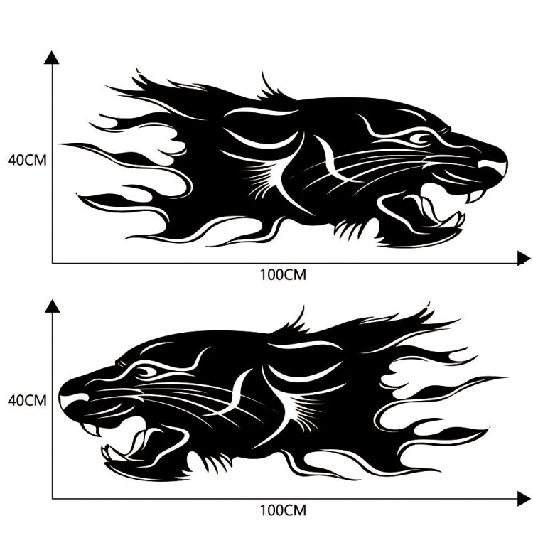 2 PCS/Set D-417 Lion Pattern Car Modified Decorative Sticker(Black) - In Car by buy2fix | Online Shopping UK | buy2fix