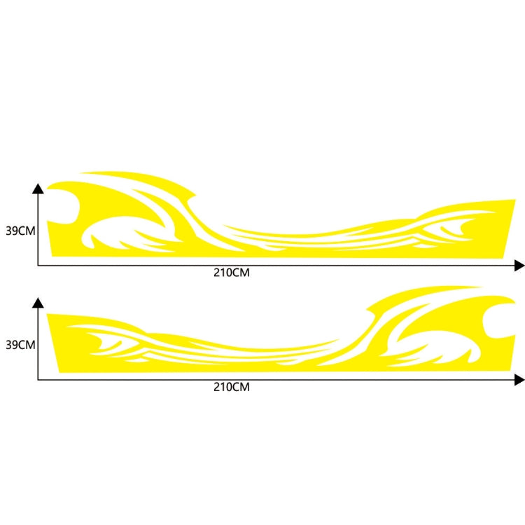 2 PCS/Set D-467 Waves Pattern Car Modified Decorative Sticker(Yellow) - In Car by buy2fix | Online Shopping UK | buy2fix