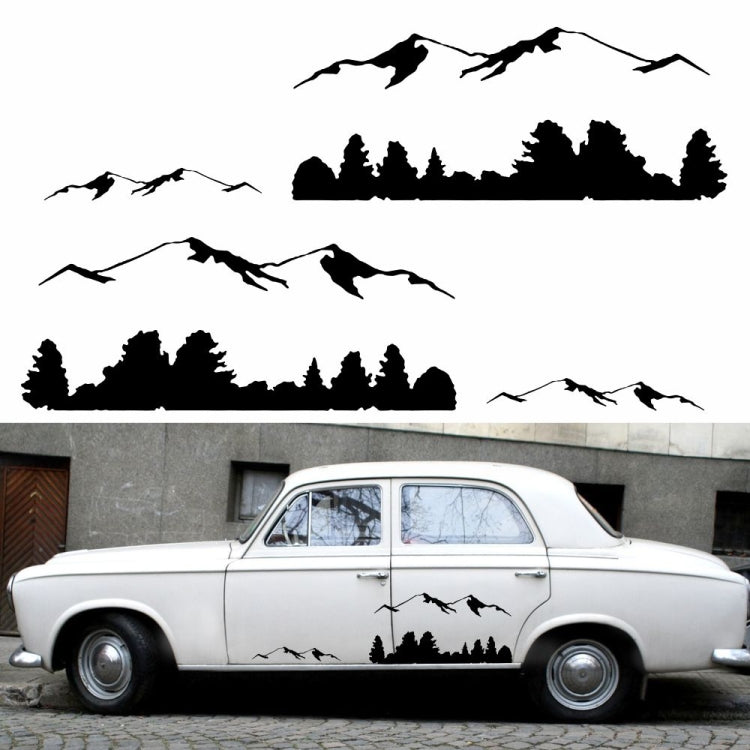2 PCS/Set D-684 Mountain Totem Pattern Car Modified Decorative Sticker(White) - In Car by buy2fix | Online Shopping UK | buy2fix
