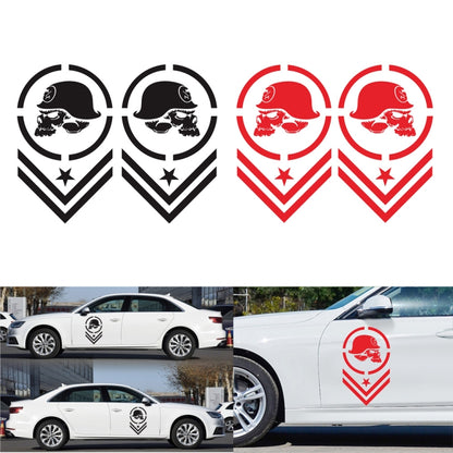 2 PCS/Set D-739 Skull Pattern Car Modified Decorative Sticker(Red) - In Car by buy2fix | Online Shopping UK | buy2fix