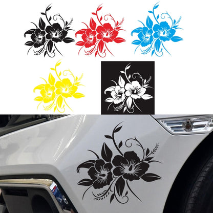 D-798 Flowers Bloom Pattern Car Modified Decorative Sticker(Black) - In Car by buy2fix | Online Shopping UK | buy2fix