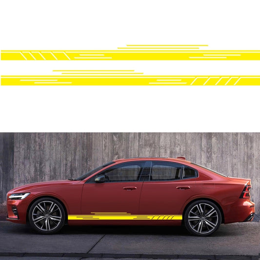 2 PCS/Set D-932 Stripe Pattern Car Modified Decorative Sticker(Yellow) - In Car by buy2fix | Online Shopping UK | buy2fix