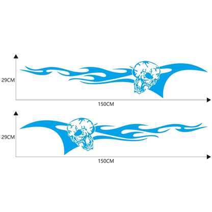 2 PCS/Set D-964 Skull Flame Pattern Car Modified Decorative Sticker(Blue) - In Car by buy2fix | Online Shopping UK | buy2fix