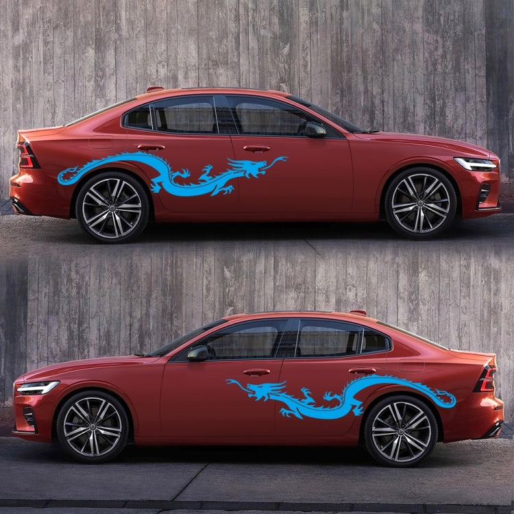 2 PCS/Set D-965 Dragon Pattern Car Modified Decorative Sticker(Blue) - In Car by buy2fix | Online Shopping UK | buy2fix