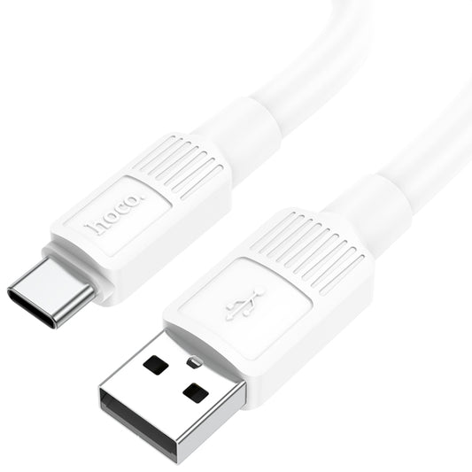 hoco X84 3A USB to USB-C / Type-C Solid Charging Data Cable，Length：1m(White) -  by hoco | Online Shopping UK | buy2fix
