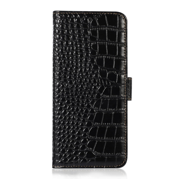 For Huawei Nova Y90/Enjoy 50 Pro Crocodile Top Layer Cowhide Leather Phone Case(Black) - Huawei Cases by buy2fix | Online Shopping UK | buy2fix