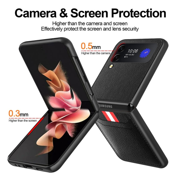 For Samsung Galaxy Z Flip4 5G GKK Litchi Texture Card Slot Phone Case(Green) - Galaxy Z Flip4 5G Cases by GKK | Online Shopping UK | buy2fix