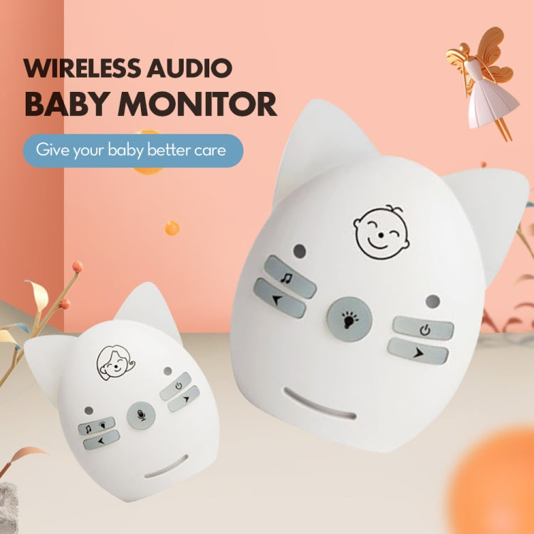 V30 Wireless Audio Baby Monitor Support Voice Monitoring + Intercom + Night Light without Battery, Plug Type:EU Plug(White) - Security by buy2fix | Online Shopping UK | buy2fix