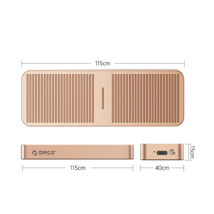 ORICO M223C3-G4-RG USB3.2 20Gbps M.2 NVMe SSD Enclosure(Gold) - HDD Enclosure by ORICO | Online Shopping UK | buy2fix