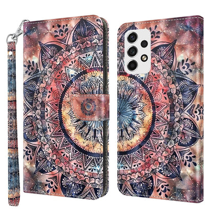 For Samsung Galaxy A52 5G / A52s 3D Painted Leather Phone Case(Colorful Mandala) - Galaxy Phone Cases by buy2fix | Online Shopping UK | buy2fix