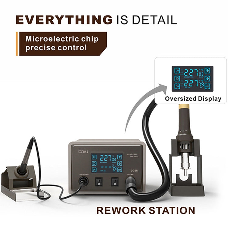 BAKU BA-9852 Digital ESD Hot Air Gun Soldering Station Welding Solder Iron(EU Plug) - Electric Soldering Iron by BAKU | Online Shopping UK | buy2fix