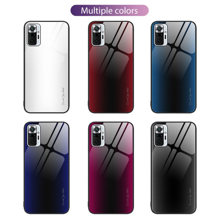 For Xiaomi Redmi Note 10 Pro Texture Gradient Glass TPU Phone Case(White) - Note 10 Pro Cases by buy2fix | Online Shopping UK | buy2fix
