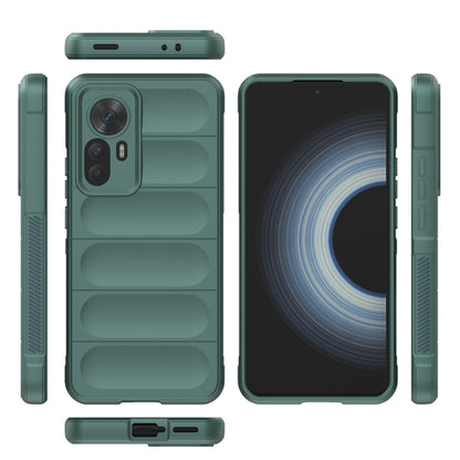 For Xiaomi Redmi K50 Ultra / Xiaomi 12T Magic Shield TPU + Flannel Phone Case(Dark Green) - Xiaomi Cases by buy2fix | Online Shopping UK | buy2fix