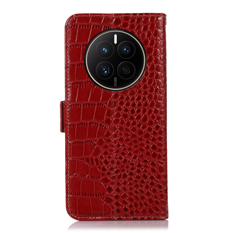 For Huawei Mate 50 Crocodile Top Layer Cowhide Leather Phone Case(Red) - Huawei Cases by buy2fix | Online Shopping UK | buy2fix