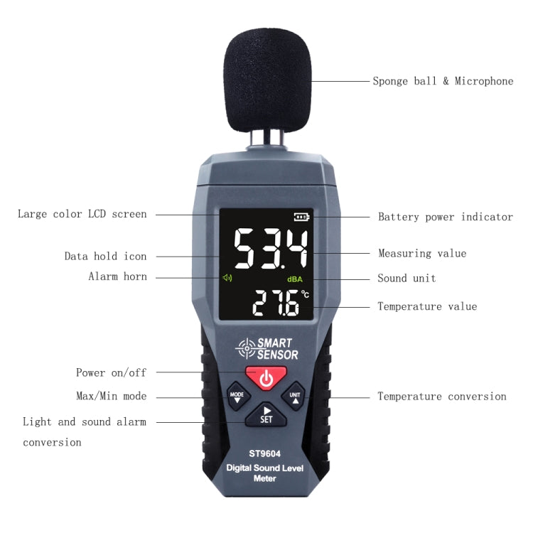 SmartSensor dB Decibel Detector Audio Tester, Model:ST9604 - Consumer Electronics by buy2fix | Online Shopping UK | buy2fix