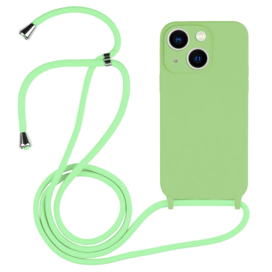 For iPhone 13 Crossbody Lanyard Liquid Silicone Case(Matcha Green) - iPhone 13 Cases by buy2fix | Online Shopping UK | buy2fix